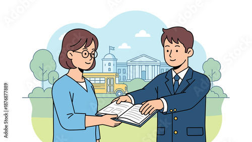 Education Professionals Discuss Curriculum At University Setting And Transportation Included