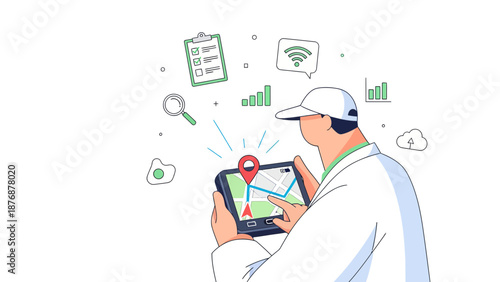 Efficient Delivery Driver Using a Digital Map on Tablet Computer for Navigation