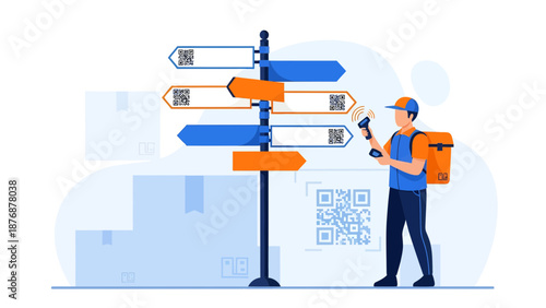 Efficient Scanning With Direction Signs For Last Mile Delivery Concept