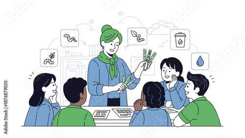 Environmental Education Session With Students Discussing Ecology And Sustainability