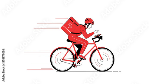 Fast Delivery Service Via Bicycle Courier Delivering Food With Speed And Agility