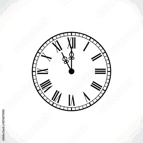 Classic wall clock displaying a time near quarter past eleven