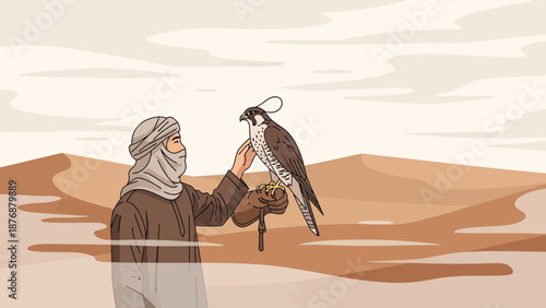 Falconry Tradition In The Arabian Desert A Symbolic Bond Between Man And Bird