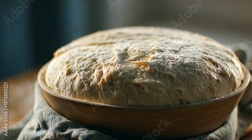 Yeast Bread Dough Rising and Expanding Time Lapse Video.