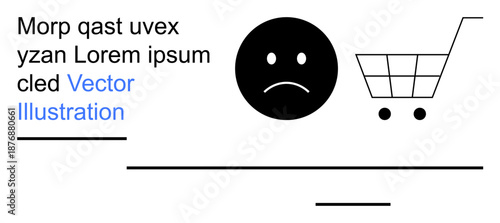 Consumer dissatisfaction, online shopping issues, e-commerce complaints, shopping experience, digital retail, customer feedback. Sad face emotion alongside a shopping cart. Consumer dissatisfaction