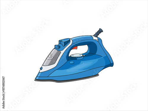 Blue Iron with Steam Nozzle Household Appliance