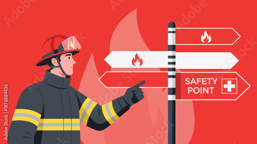 Firefighter Guides to Safety Points In Fire Emergency Response Professional Rescue