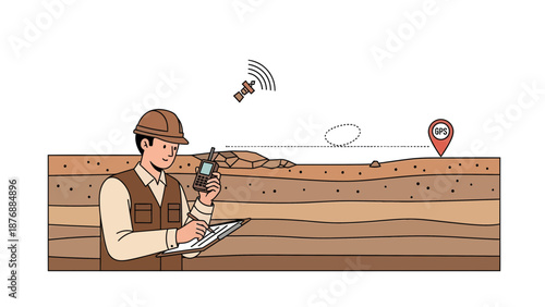 Geological Surveying Fieldwork with Satellite and GPS Technology for Resource Exploration