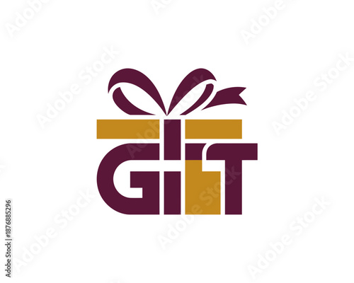 A stylized gift icon with a ribbon and bow, symbolizing present and generosity