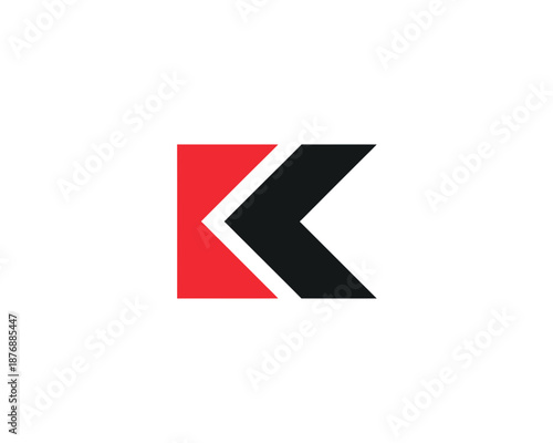 A stylized letter K logo with a red and black color scheme on a white background Free Download A stylized letter K logo with a red and black color scheme on a white background - GFXLoad