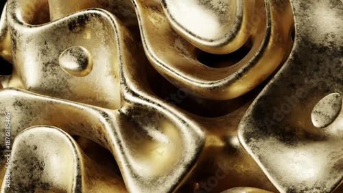 Close-up of an abstract golden texture with smooth curves Shiny Metallic Luxury. Concept featuring gold, texture, abstract, smooth, curves.