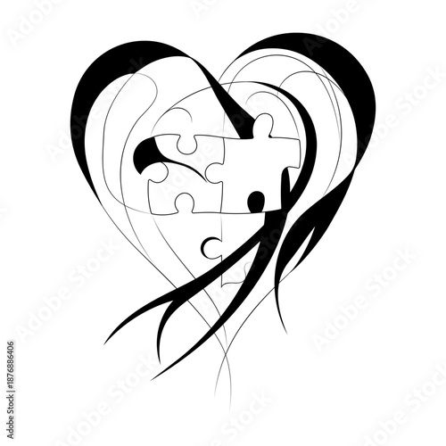 A doodle style illustration showing love