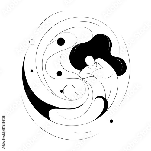 A hand drawn style illustration showing relaxing person