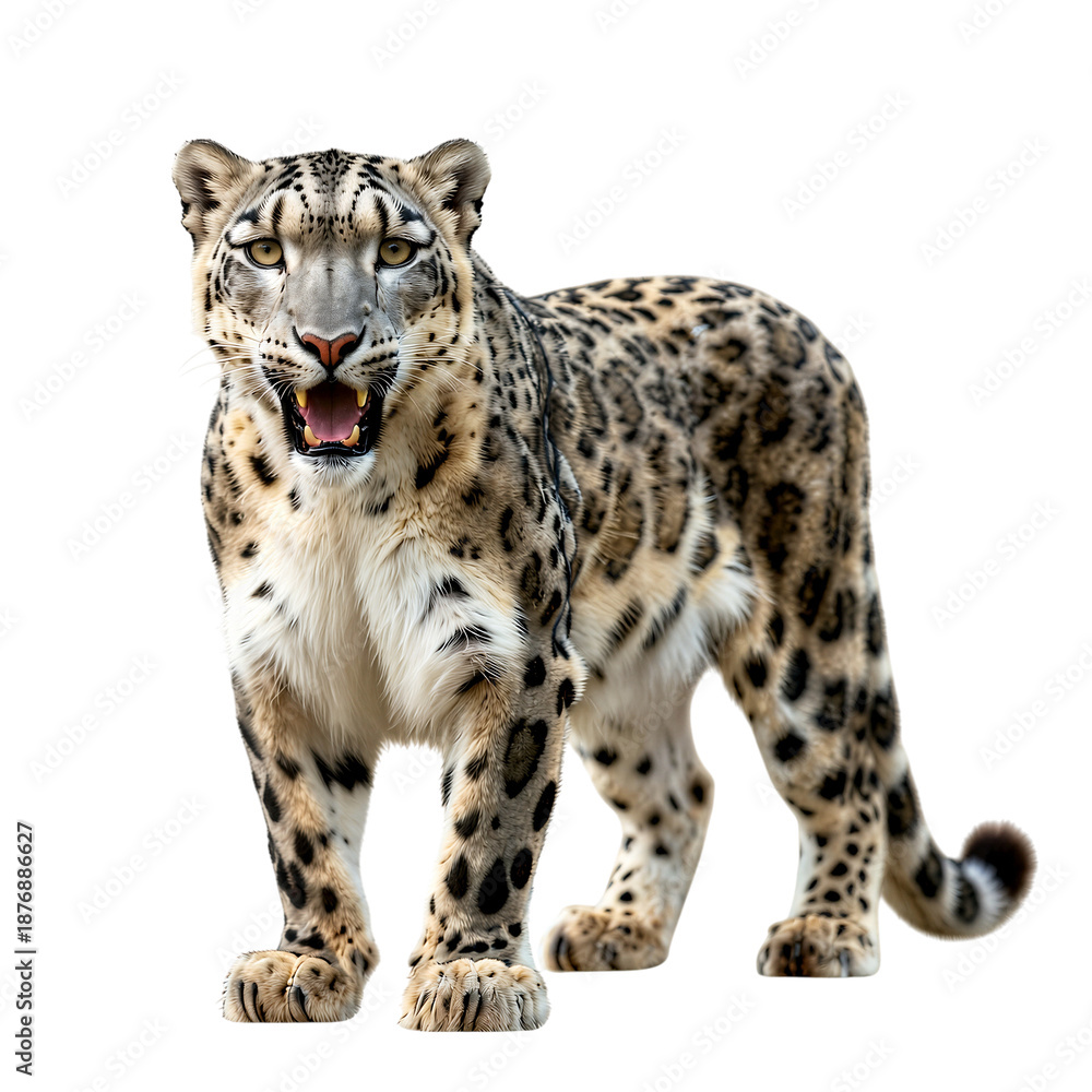 Obraz premium Majestic Snow Leopard in Natural Pose