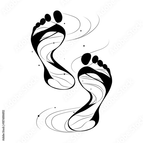 A sketchy style illustration depicting sand walking