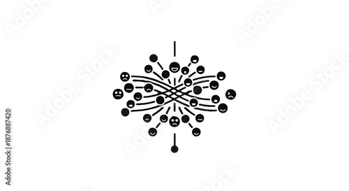 Abstract graphic of a dynamic neural network illustrating complex connections, data flow, and advanced digital intelligence systems