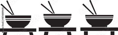 Ramen bowl with chopsticks on table