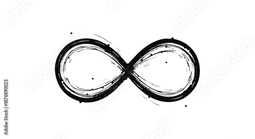 Abstract infinity symbol drawn with brushstrokes on a clean white background