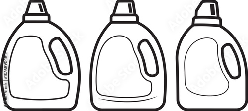 Laundry detergent bottle line drawing art