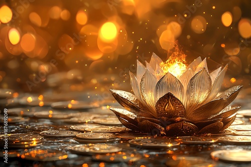 Goddess lakshmi golden light prosperity meditation high resolution picture