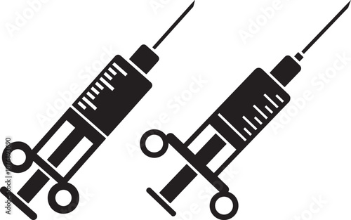 Syringe vector isolated on white page