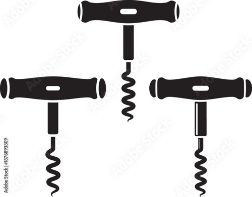 Corkscrew collection isolated on white