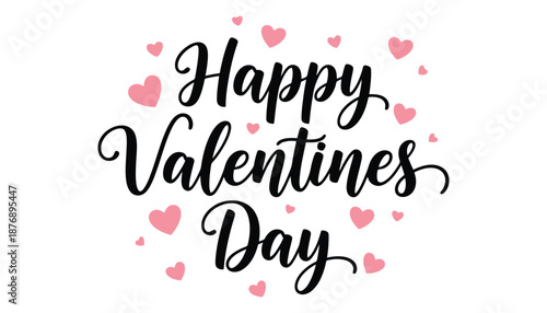 Happy valentines day wishes greeting card with hearts