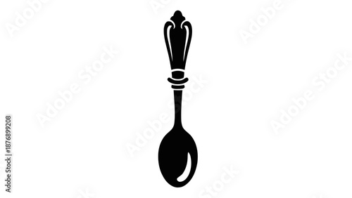 Vintage ornate spoon vector icon
