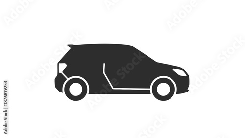 Vector illustration of a modern car silhouette, on transparent background, for transport concepts