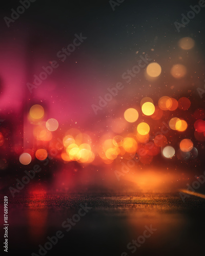 Wallpaper Mural Orange and pink abstract bokeh lights with tall empty center, vertical backdrop Torontodigital.ca