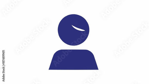 Blue silhouette icon representing a generic person or user profile.