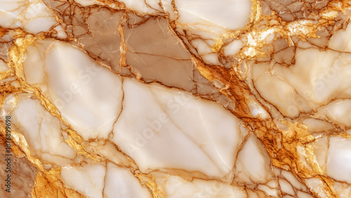 Closeup of white marble with golden veins texture