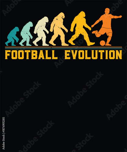 Football Evolution Human Progress Silhouette Vector Illustration