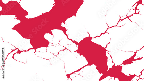 Red cracks on white background graphic design element