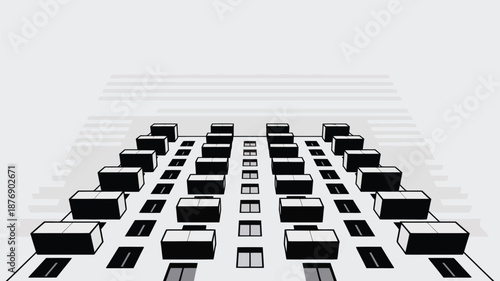 Modern cityscape with sleek skyscrapers and urban architecture