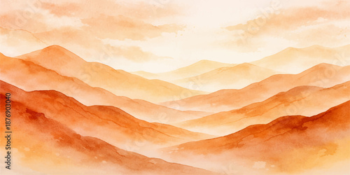 Vintage grunge parchment texture featuring an abstract sky background with an antique sun and aged clouds over a blank yellow and blue old paper pattern