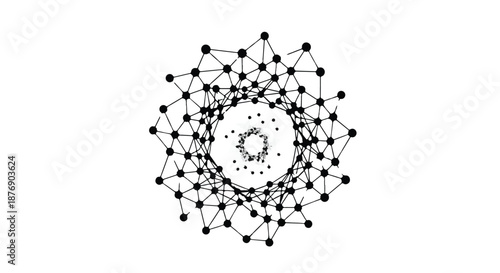 Futuristic Digital Grid An Intricate Swirling Network of Geometric Connections