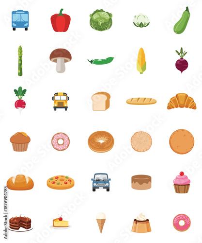 Vegetables and Bakery Items