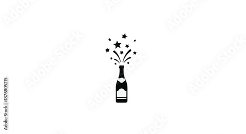 Sparkling champagne bottle icon for joyful celebration and success