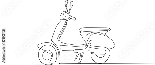 Classic scooter line art Vector