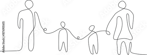 Family holding hands Vector