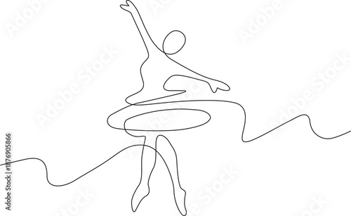 Dancer in motion with hula hoop Vector