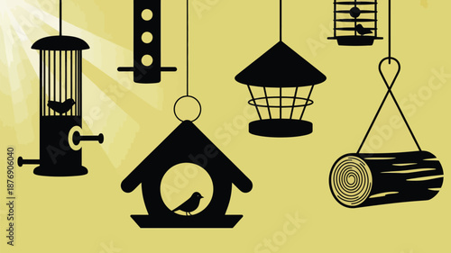 Bird feeders and birdhouses for backyard birdwatching and wildlife