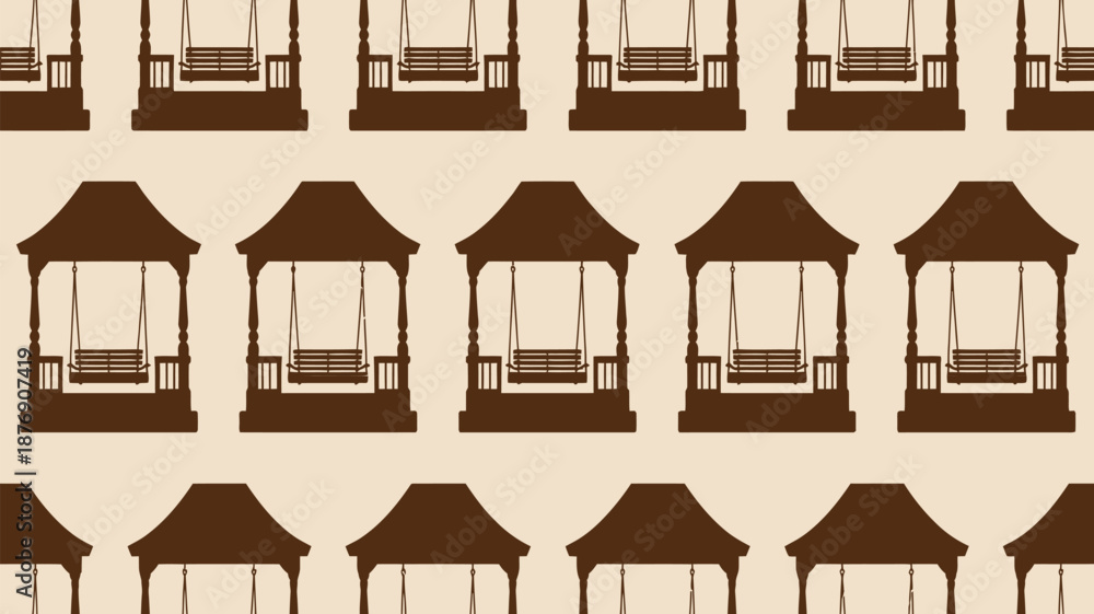 Fototapeta premium Brown gazebo swing pattern for design and decoration projects