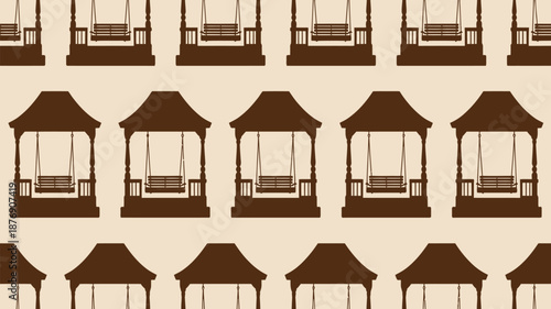 Brown gazebo swing pattern for design and decoration projects