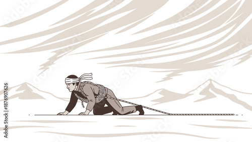 Man's Indomitable Spirit Perseverance and Overcoming Obstacles Through Strength and Will