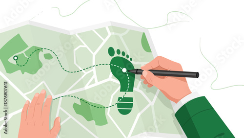 Mapping Sustainable Initiatives Tracking Eco Friendly Progress And Planning Carbon Footprint