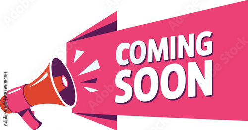 Coming soon advertising banner design with clean background and modern look