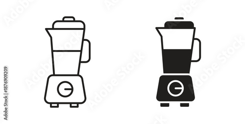 Blender icons vector symbol with editable stroke and flat versions