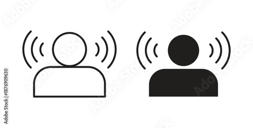 Brand awareness icons vector symbol with editable stroke and flat versions